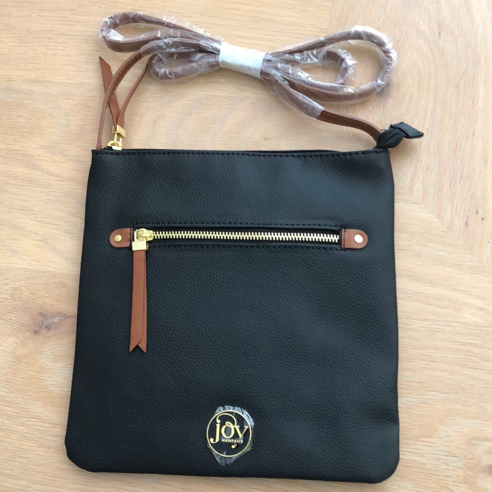 Joy mangano cross body bag & reusable folding bag